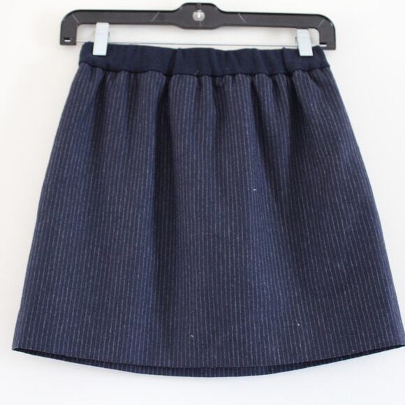 NWT Bonpoint Girls Java Pull On Navy Pinstripe Wool Blend Mini Skirt 12 - Picture 3 of 6